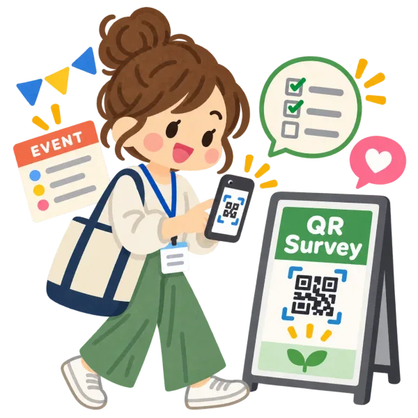 Minh hoạ: người dùng quét mã QR Survey bằng điện thoại để làm khảo sát